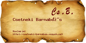 Csetneki Barnabás névjegykártya